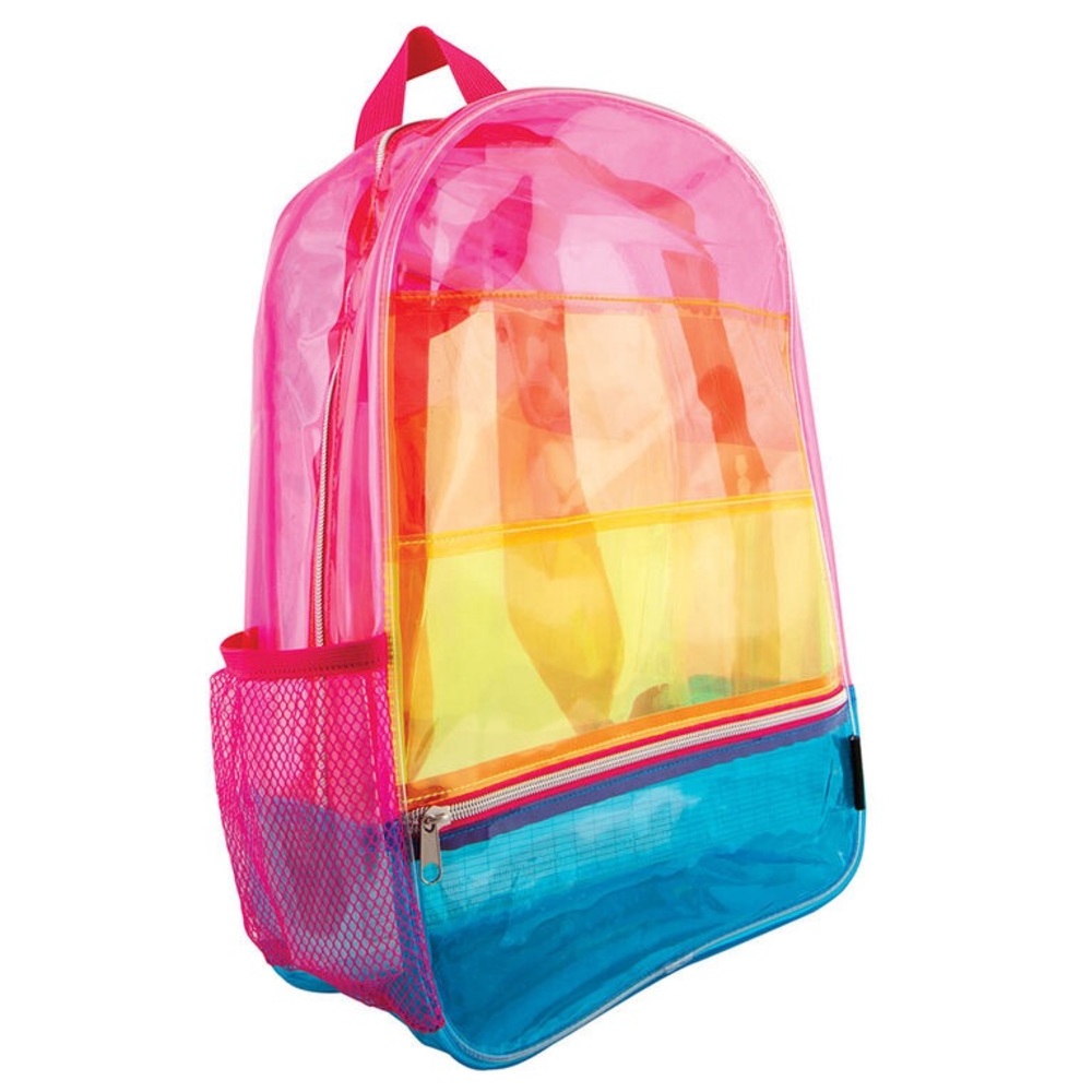 HP! Transparent Vinyl Rainbow Clear Stadium Backpack - Multicolor - Picture 3 of 7